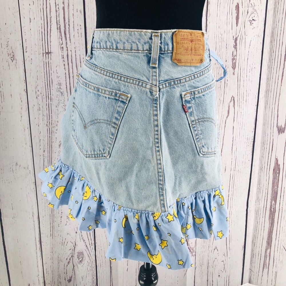 New Handmade Kitchen Jean Apron Ruffled